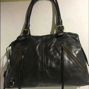 Club Monaco brown distressed leather satchel bag